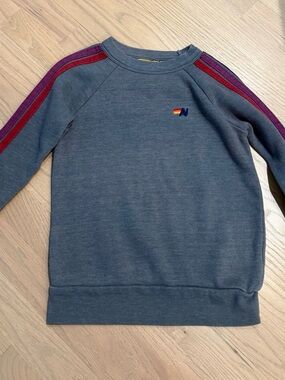 Aviator Nation Kids Crewneck Sweatshirt with Red, Blue & Purple Stripe Accents 6